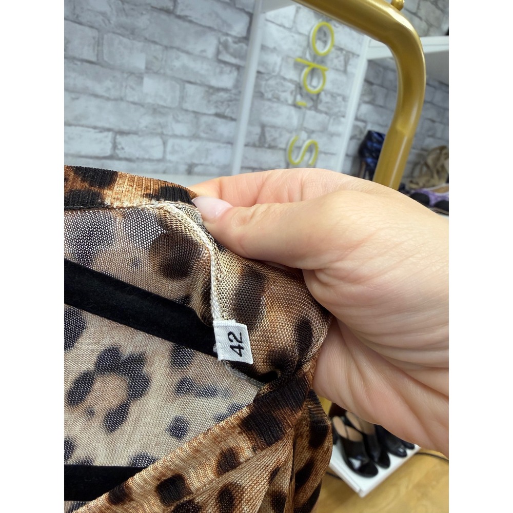 Dolce & Gabbana Leopard Print Semi Sheer V Neck Cardigan Made Italy Sz 42 US M - Picture 5 of 16